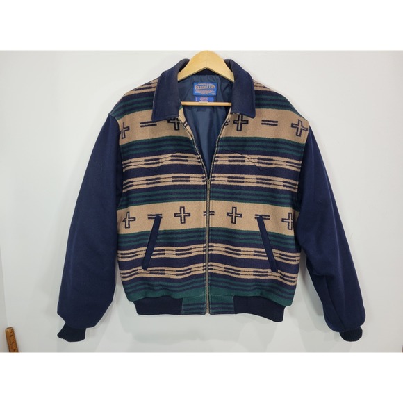 Vtg Pendleton Mens Southwestern Wool Bomber Jacket XL‎ High Grade Western Wear